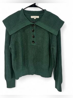 Emerald Green Sailor Collar Sweater Large Cotton Knit Capsule